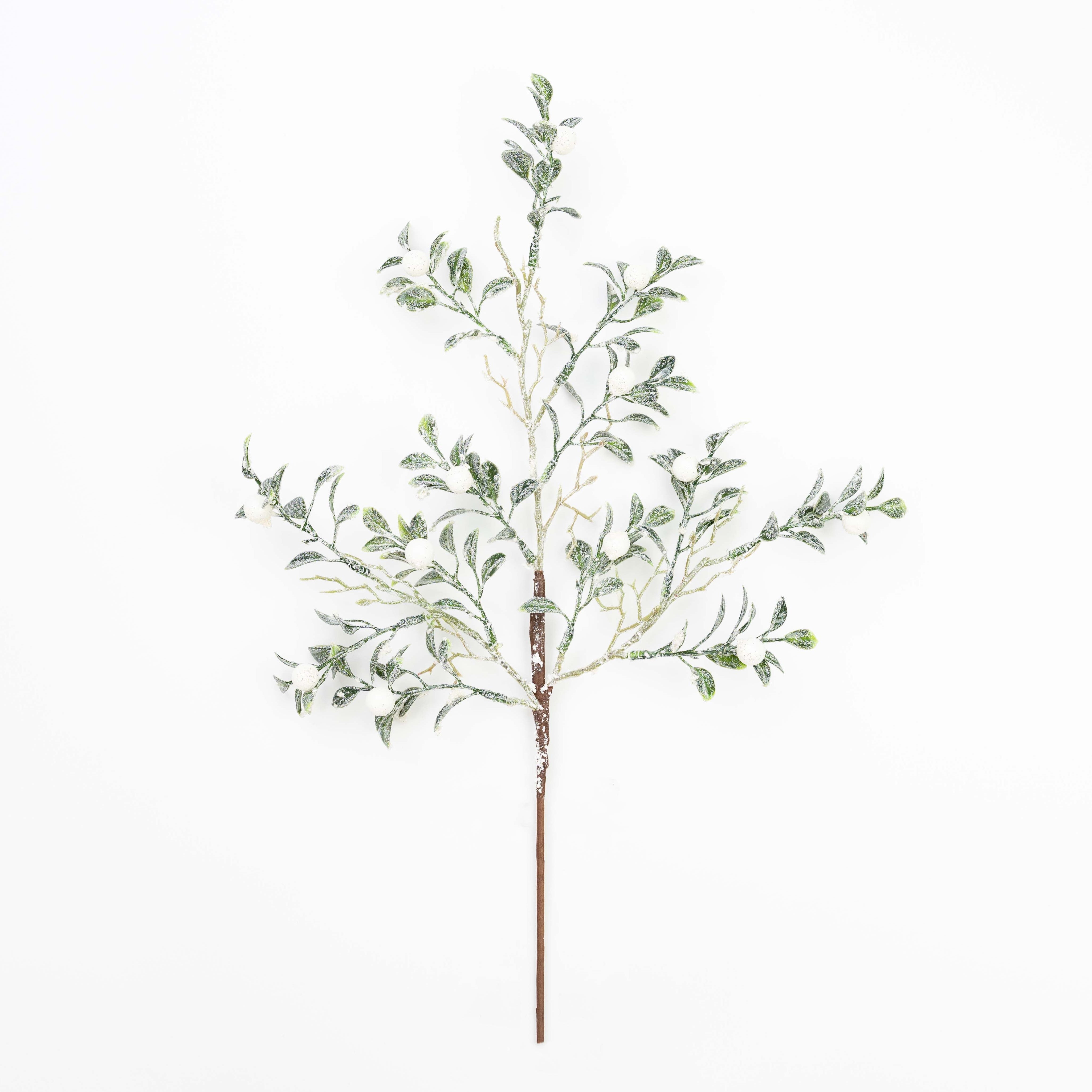 17" SNOW BOXWOOD BERRY PICK