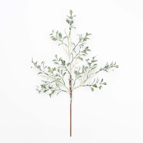 17" SNOW BOXWOOD BERRY PICK