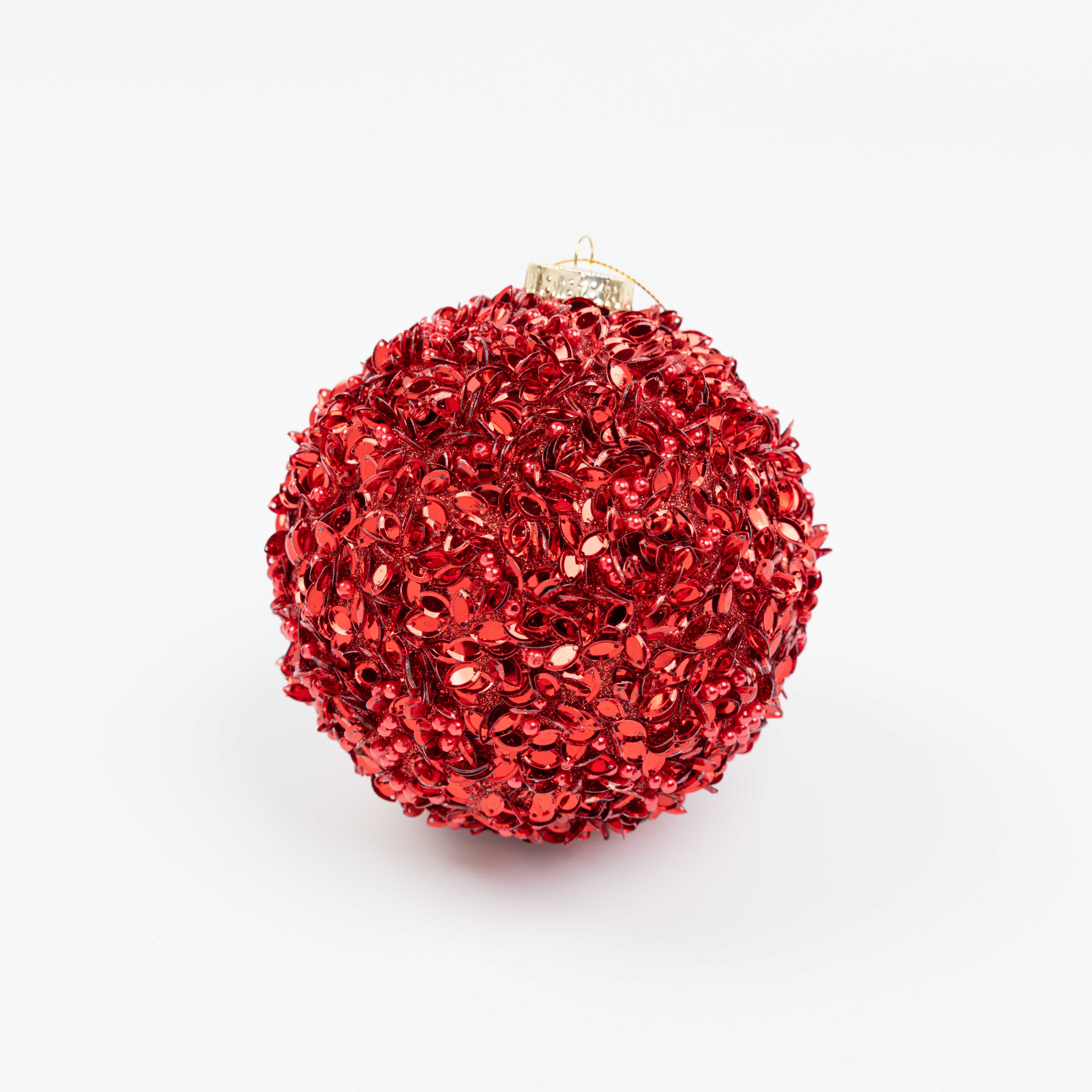 5" GLITTER SEQUIN BALL ORNAMENT