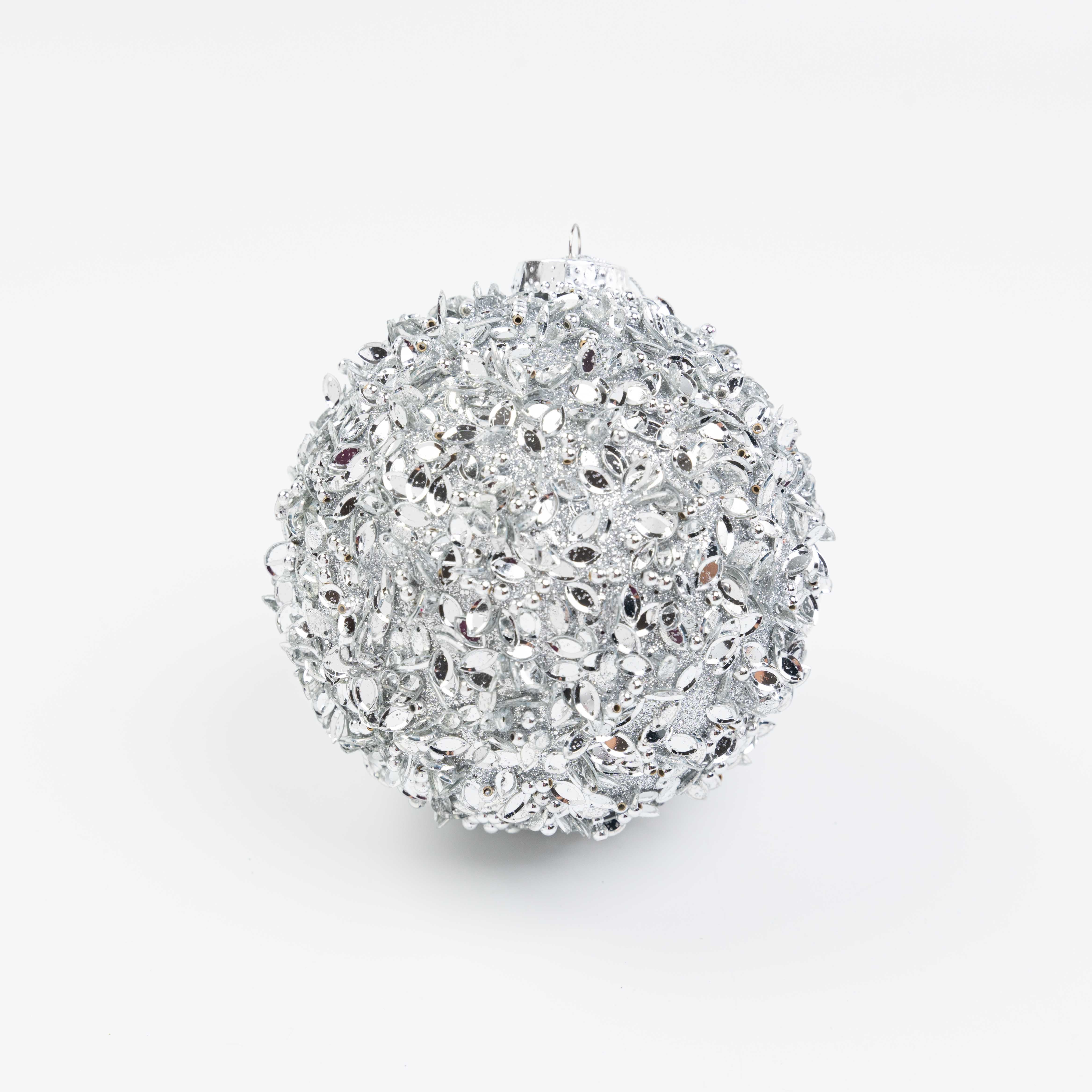 5" GLITTER SEQUIN BALL ORNAMENT