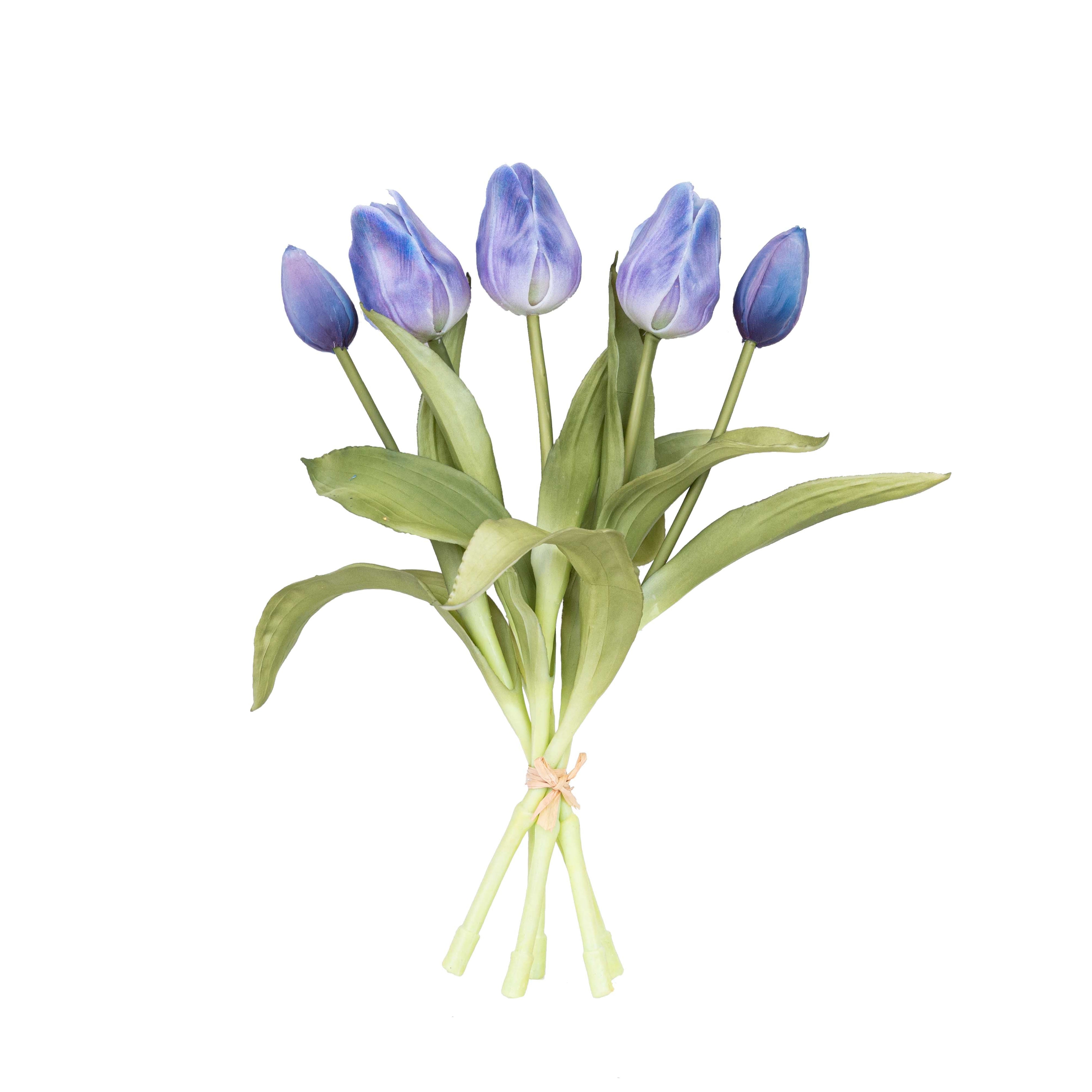 12" SOFT TOUCH TULIP BUNDLE X 5