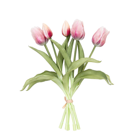 12" SOFT TOUCH TULIP BUNDLE X 5