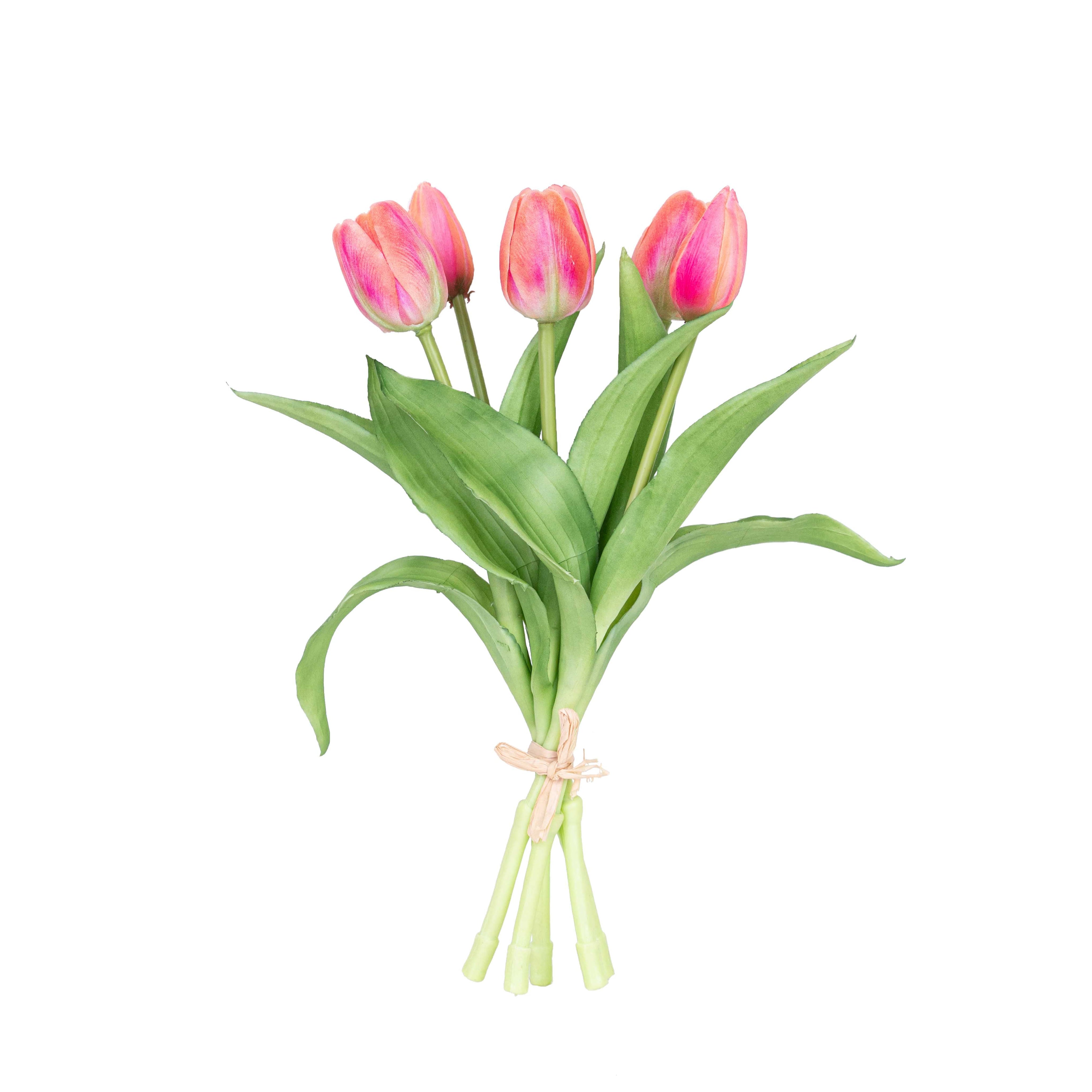 12" SOFT TOUCH TULIP BUNDLE X 5