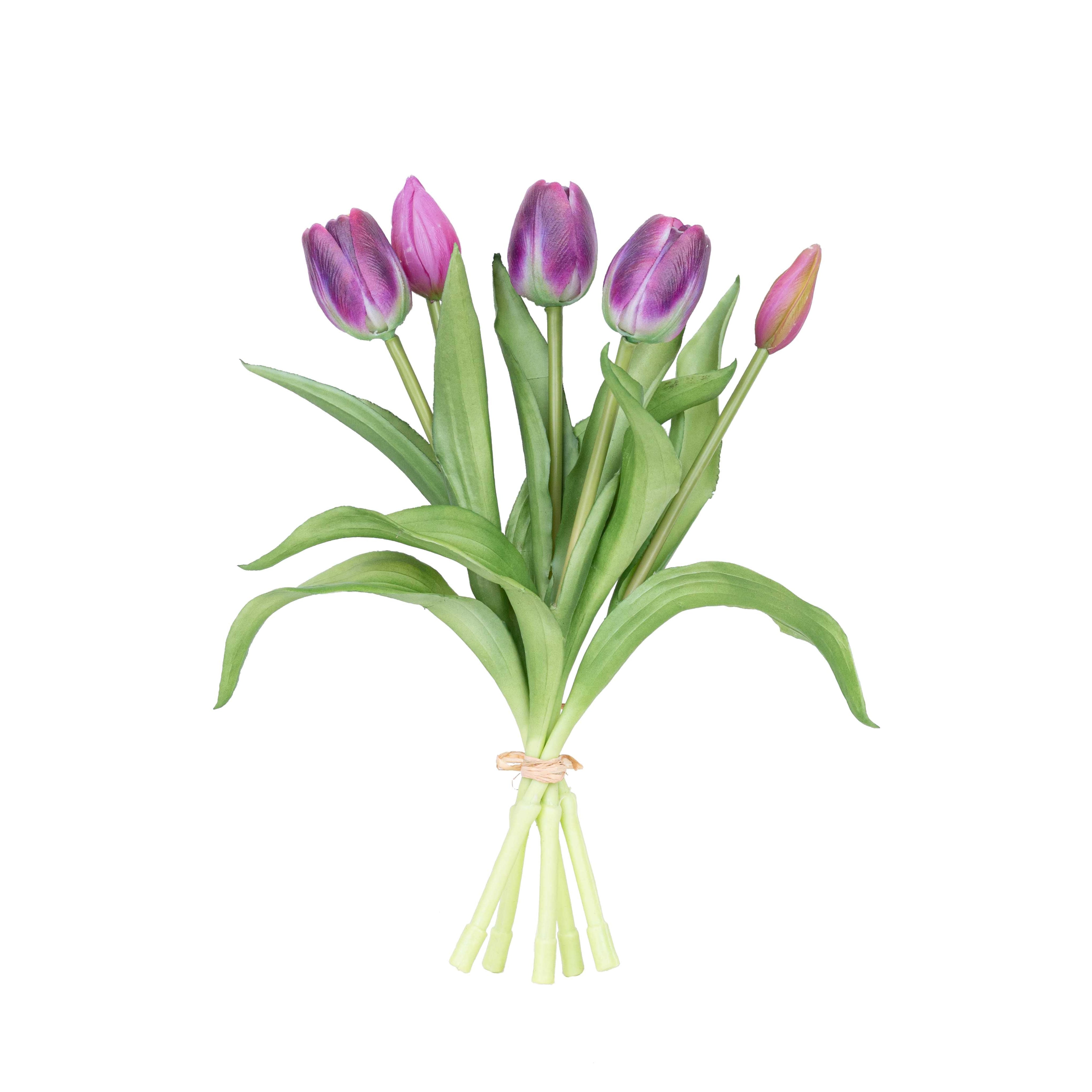 12" SOFT TOUCH TULIP BUNDLE X 5