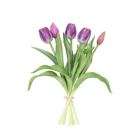 12" SOFT TOUCH TULIP BUNDLE X 5