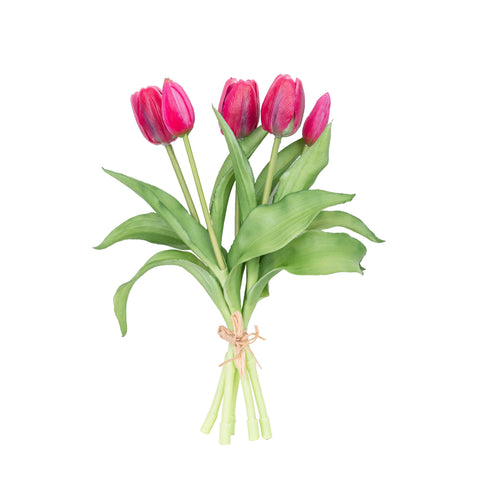 12" SOFT TOUCH TULIP BUNDLE X 5