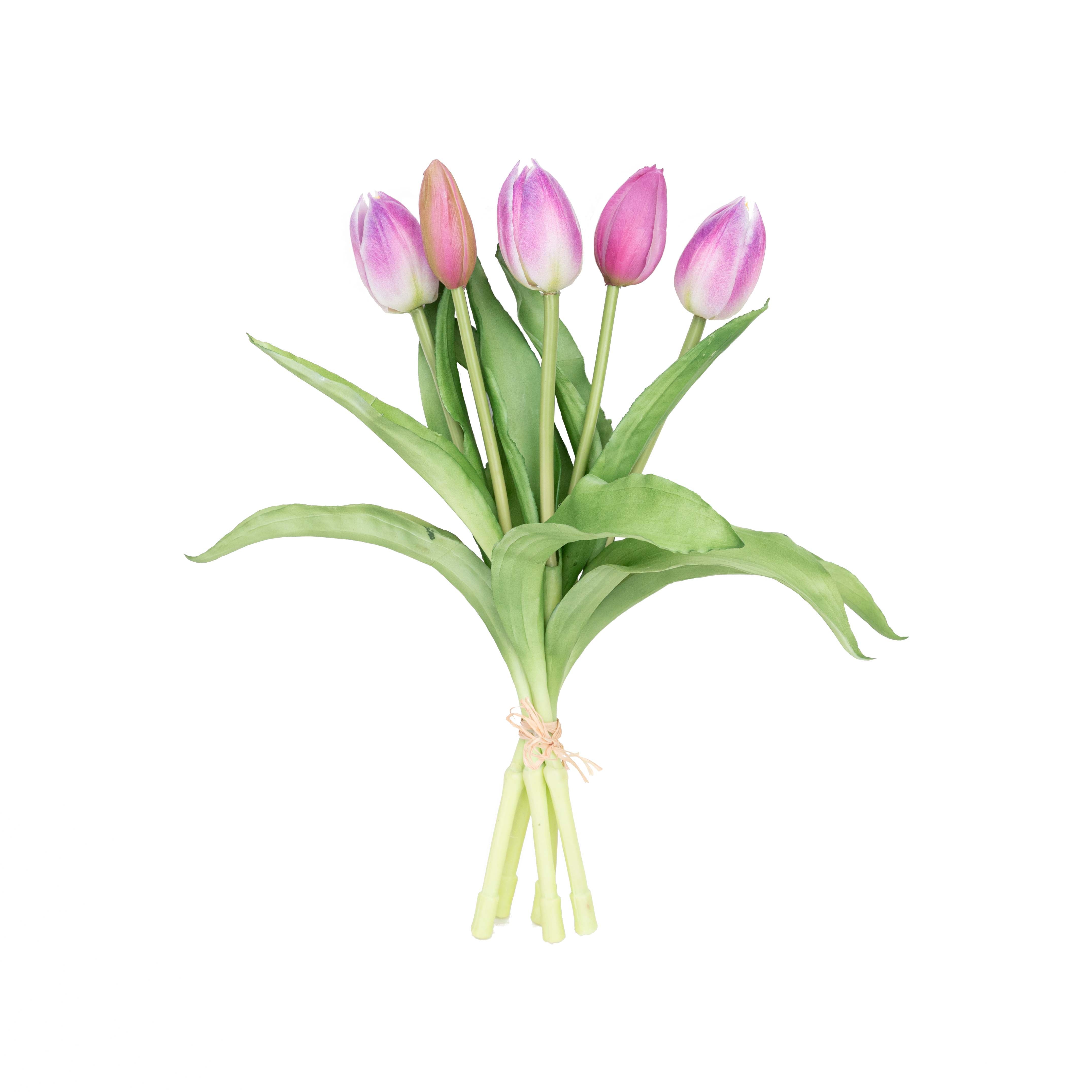 12" SOFT TOUCH TULIP BUNDLE X 5