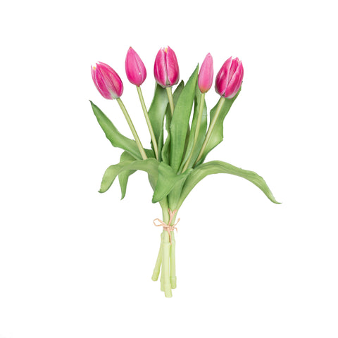 12" SOFT TOUCH TULIP BUNDLE X 5