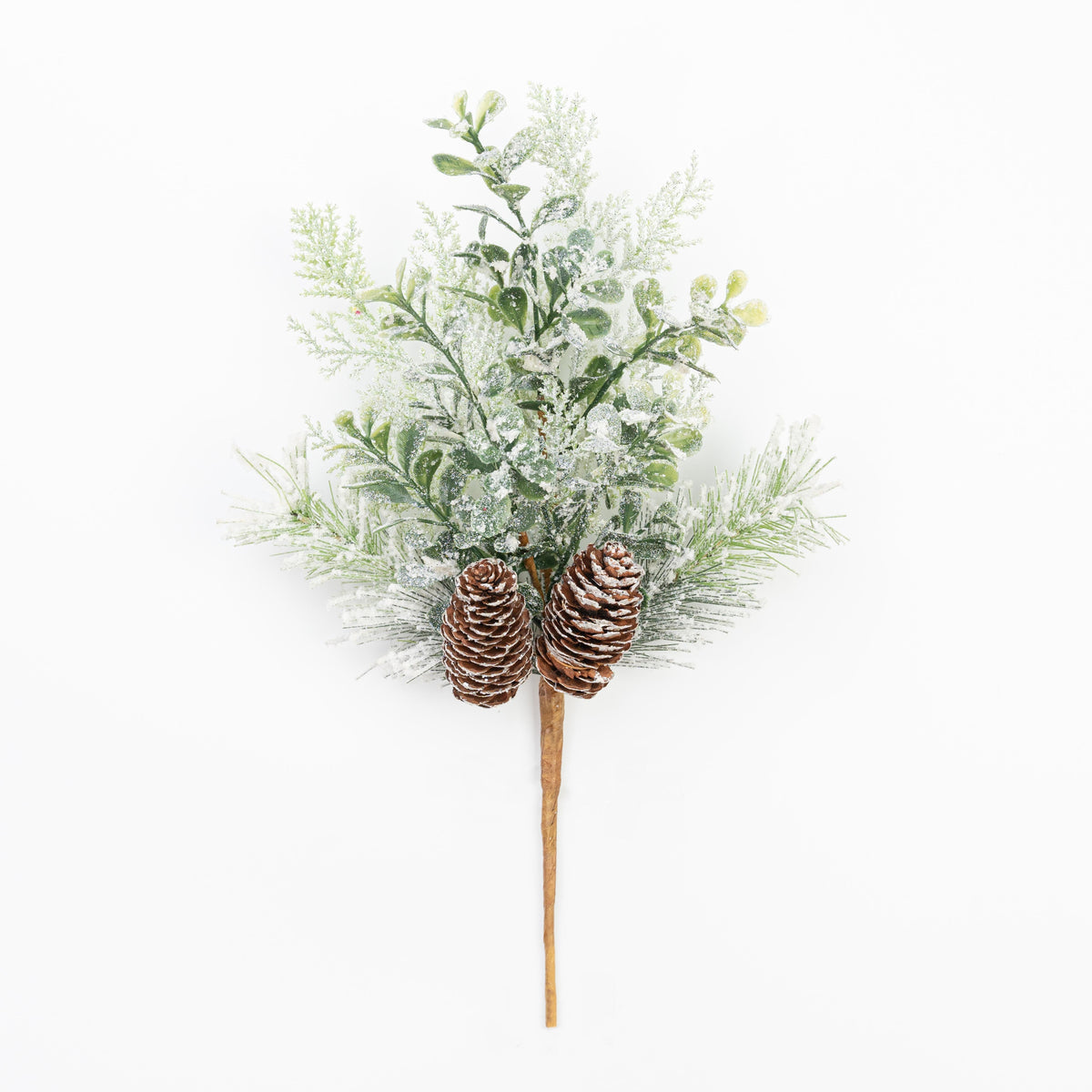 14" SNOW PINE CONES CEDAR PICK