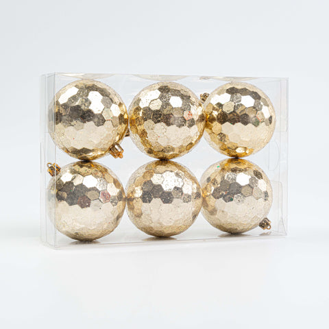 80MM SEQUIN BALL ORNAMENT 6PCS IN PVC BOX