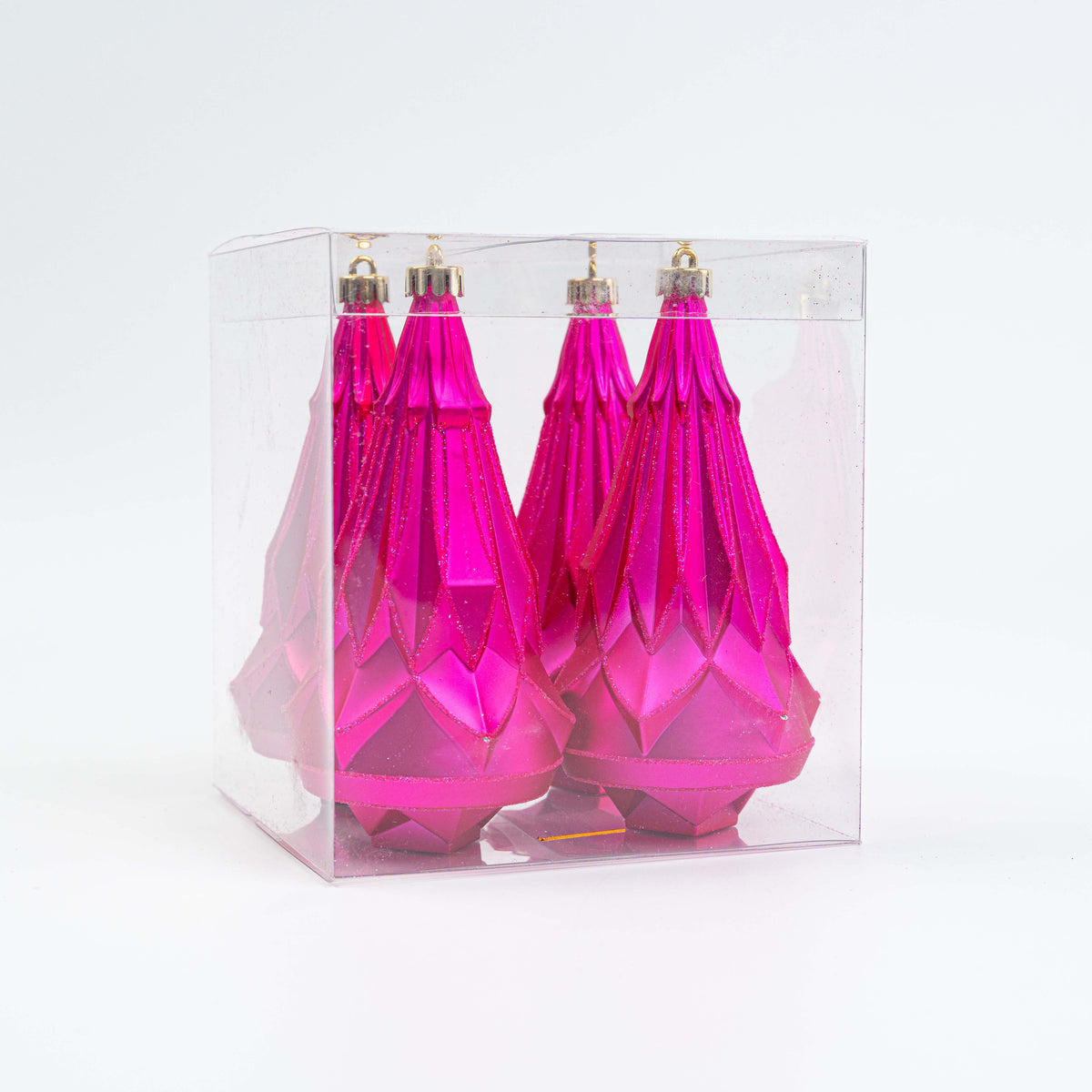 150MM CHRISTMAS TREES ORNAMENT 4PCS IN PVC BOX