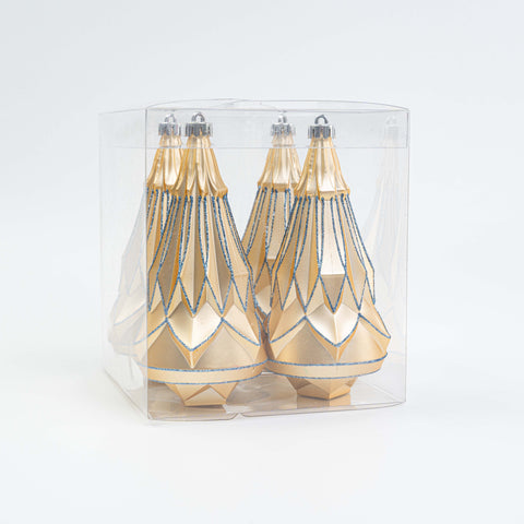 150MM CHRISTMAS TREES ORNAMENT 4PCS IN PVC BOX