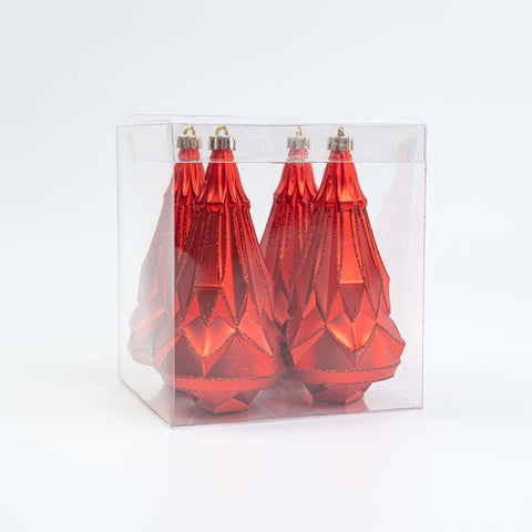 150MM CHRISTMAS TREES ORNAMENT 4PCS IN PVC BOX
