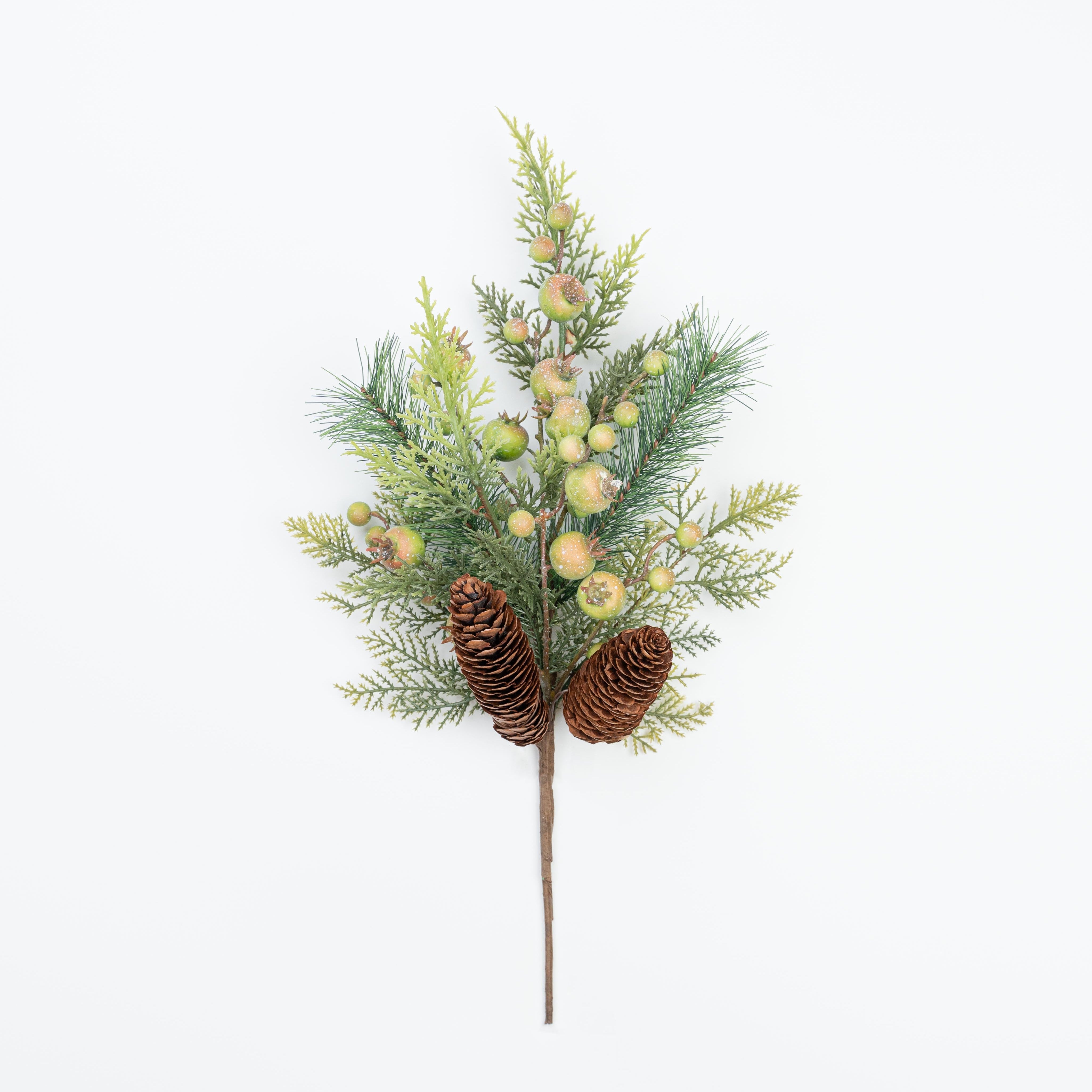 18" BERRY CEDAR PINE PINECONE PICK