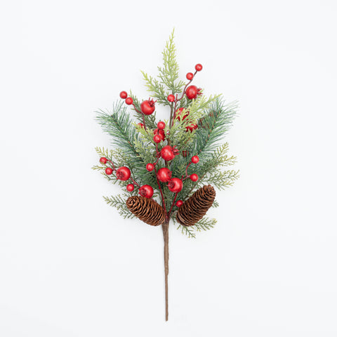 18" BERRY CEDAR PINE PINECONE PICK