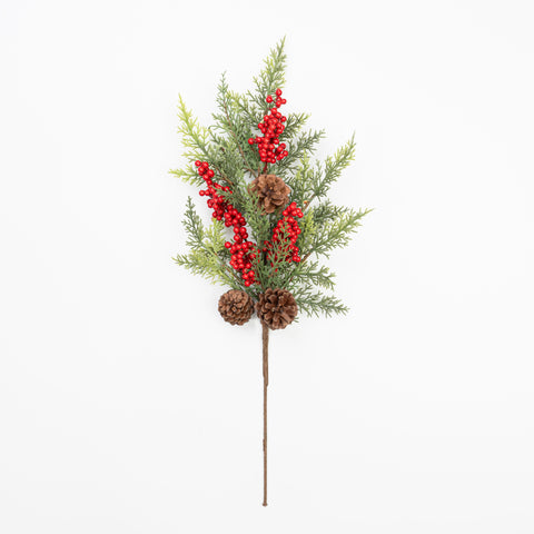 24" BERRY CEDAR PINECONE SPRAY