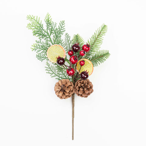15" BERRY FRUIT PINECONE PICK