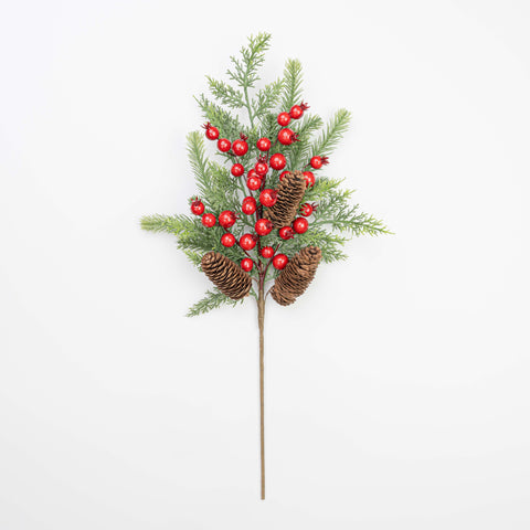 26" BERRY CEDAR PINECONE SPRAY