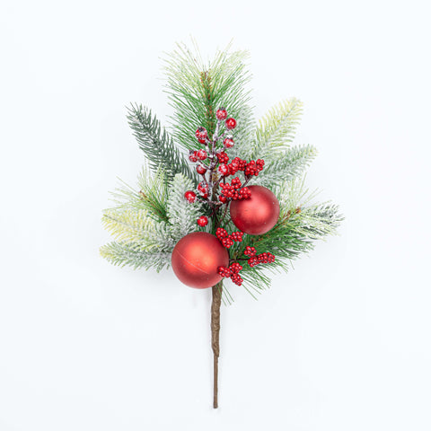 15" FROST BERRY BALL CEDAR PINE PICK