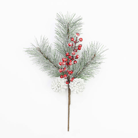 16" FROST BERRY PINE PINECONE PICK