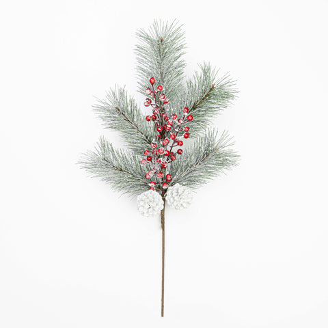 22" FROST BERRY PINE PINECONE SPRAY