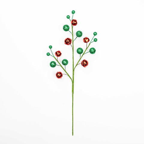 19" MIXED JINGLE BELL BALL SPRAY