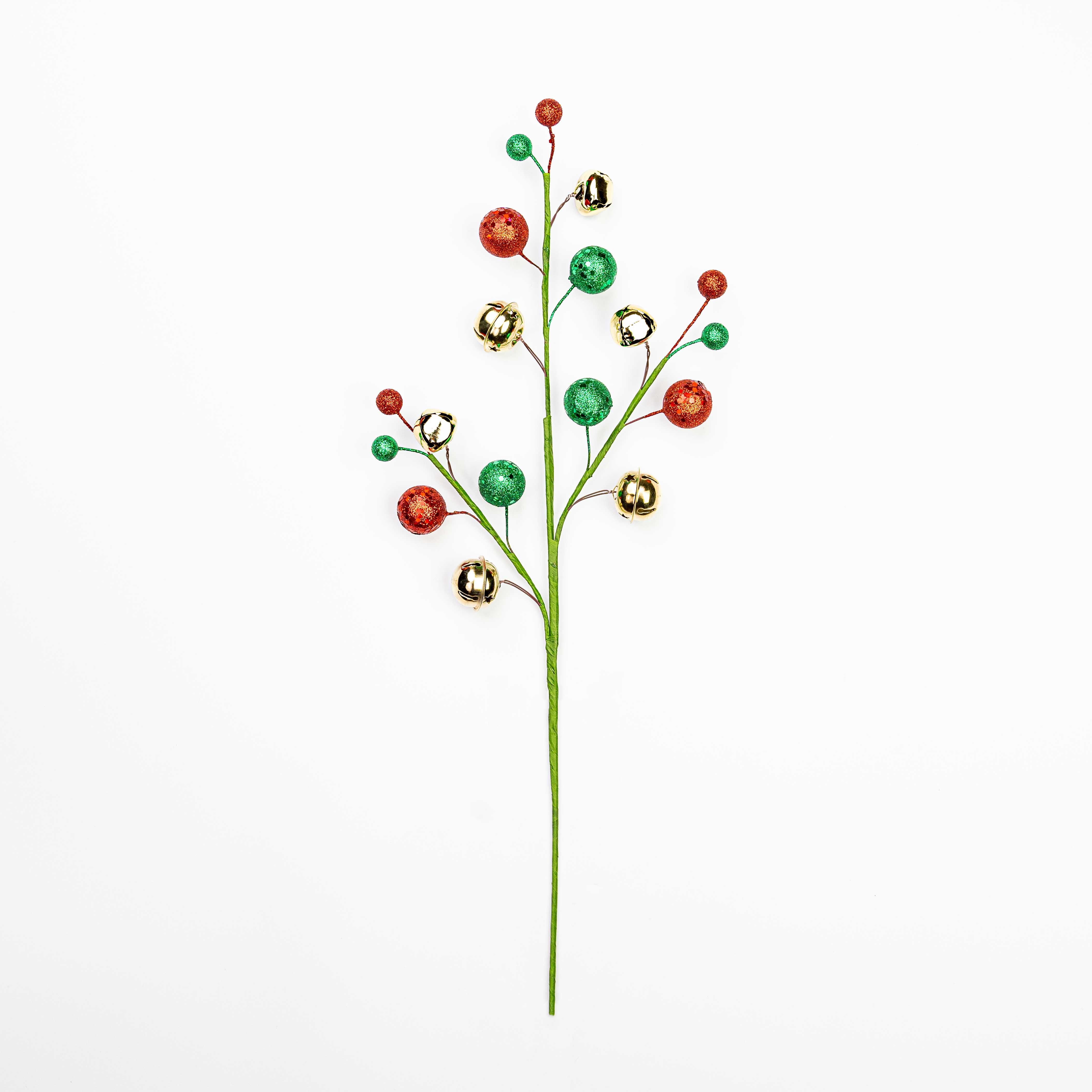 19" MIXED JINGLE BELL BALL SPRAY
