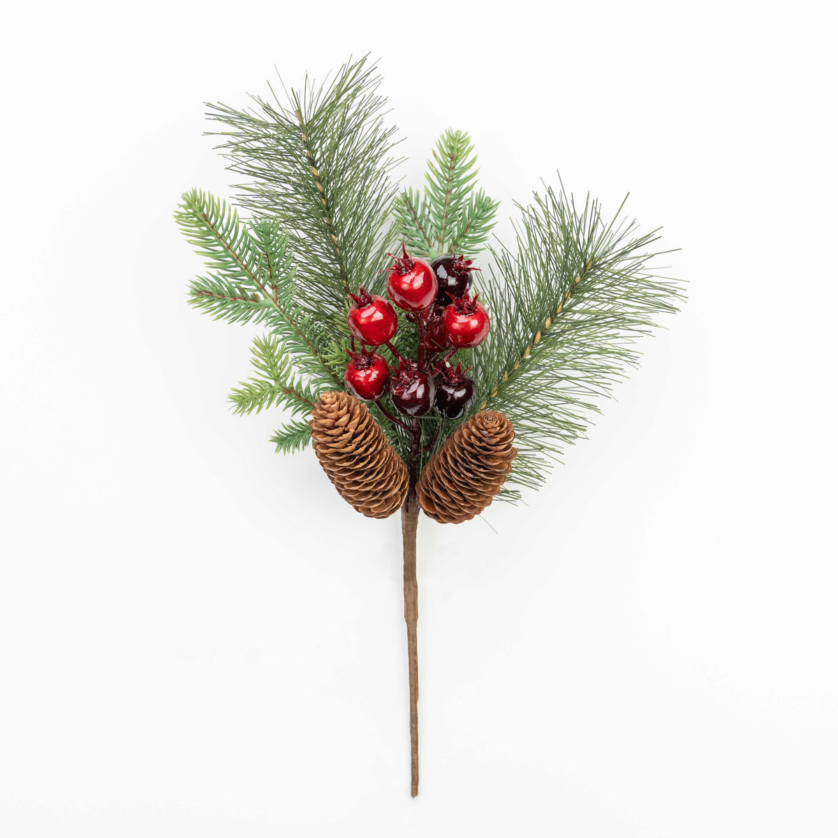 15" CRANBERRY PINE PINECONE PICK