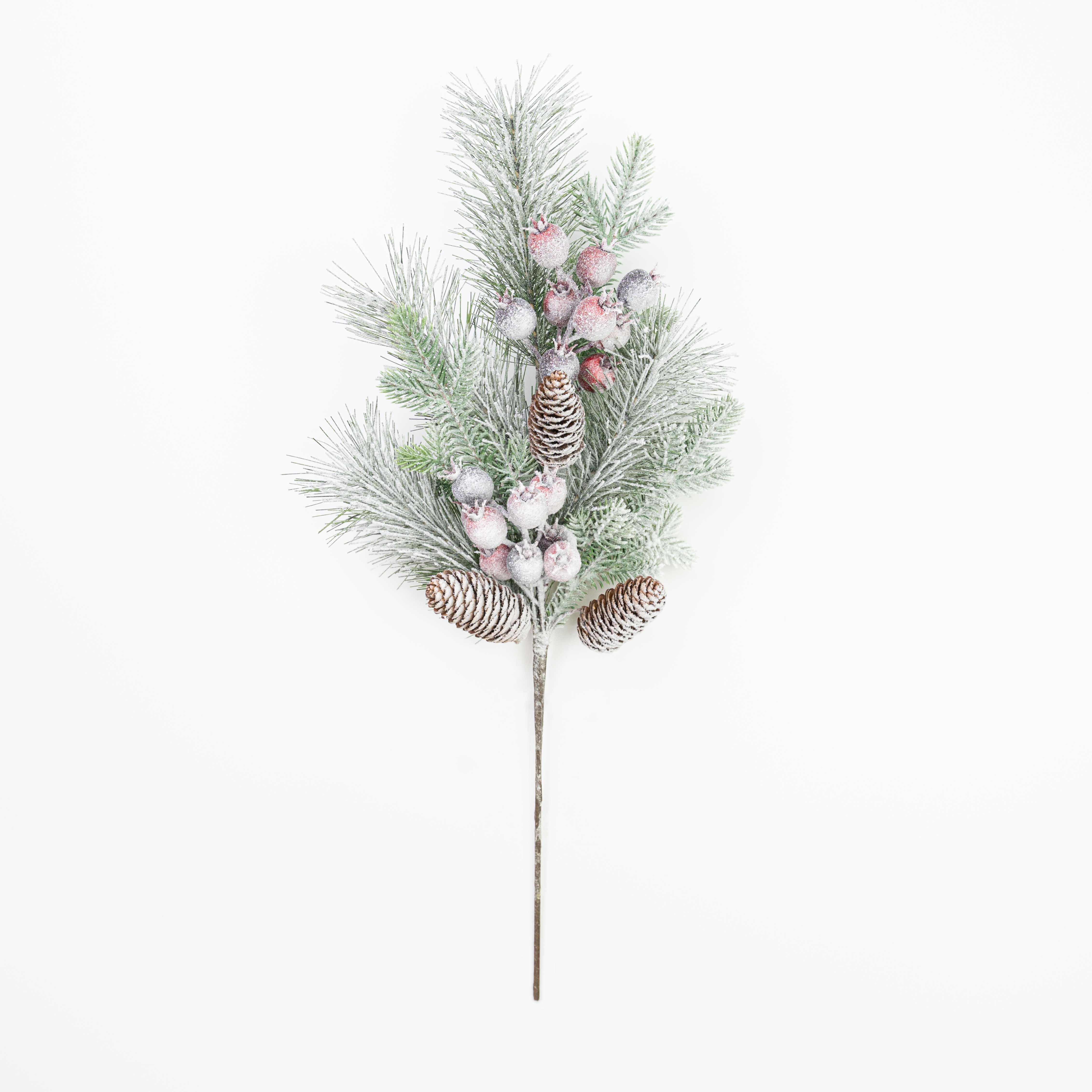 23.5" CRANBERRY PINE PINECONE SPRAY