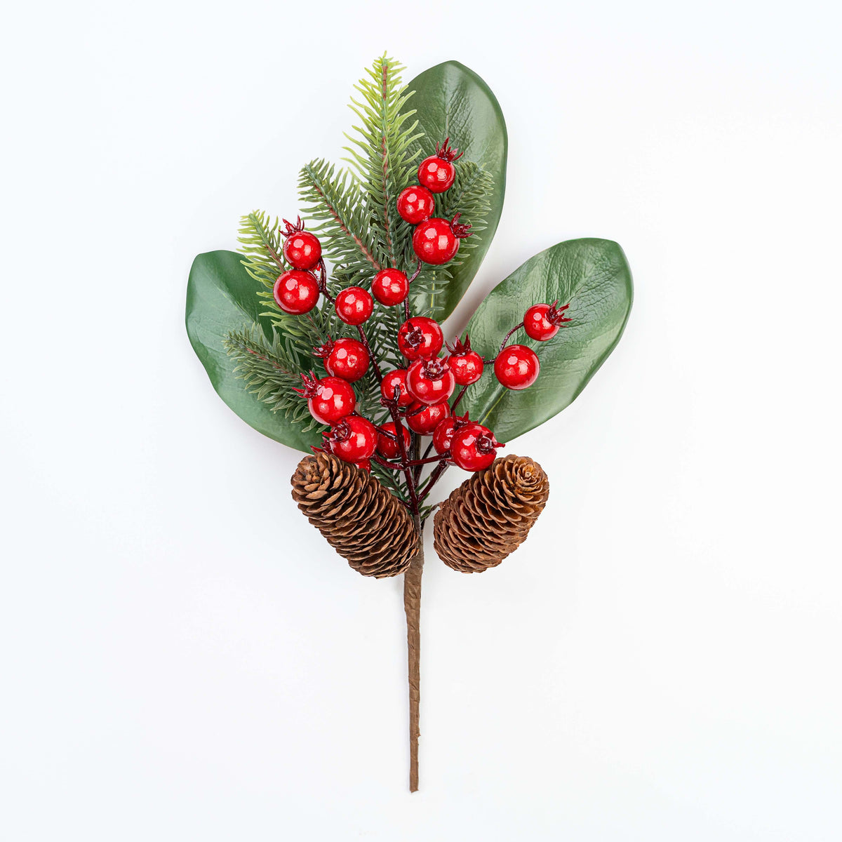 16" BERRY CEDAR PINECONE MAGNOLIA LEAF PICK