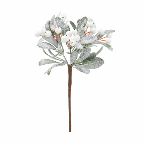 9" FROSTED MISELTOE PICK