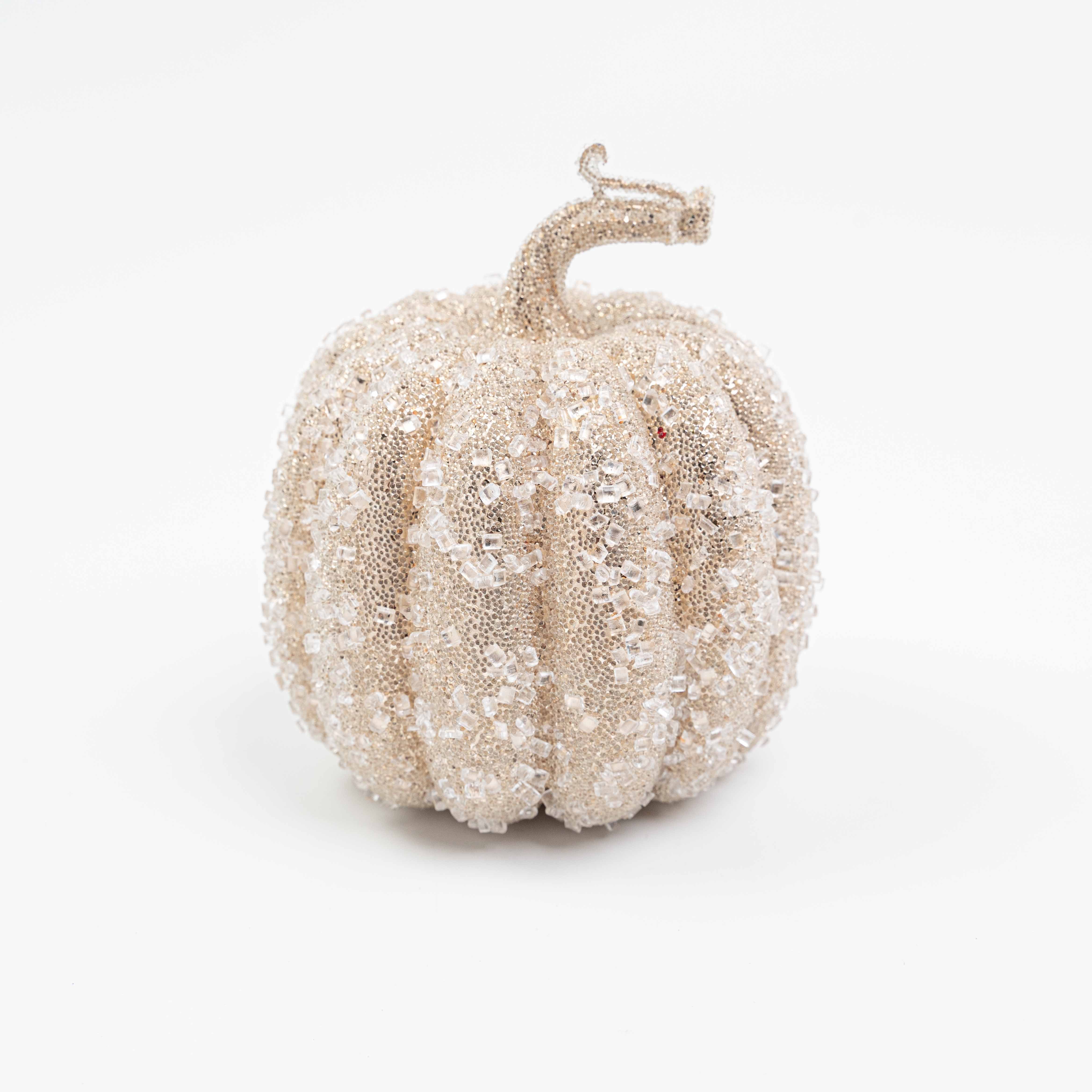 6X4.5" ICE BEADED TALL PUMPKIN