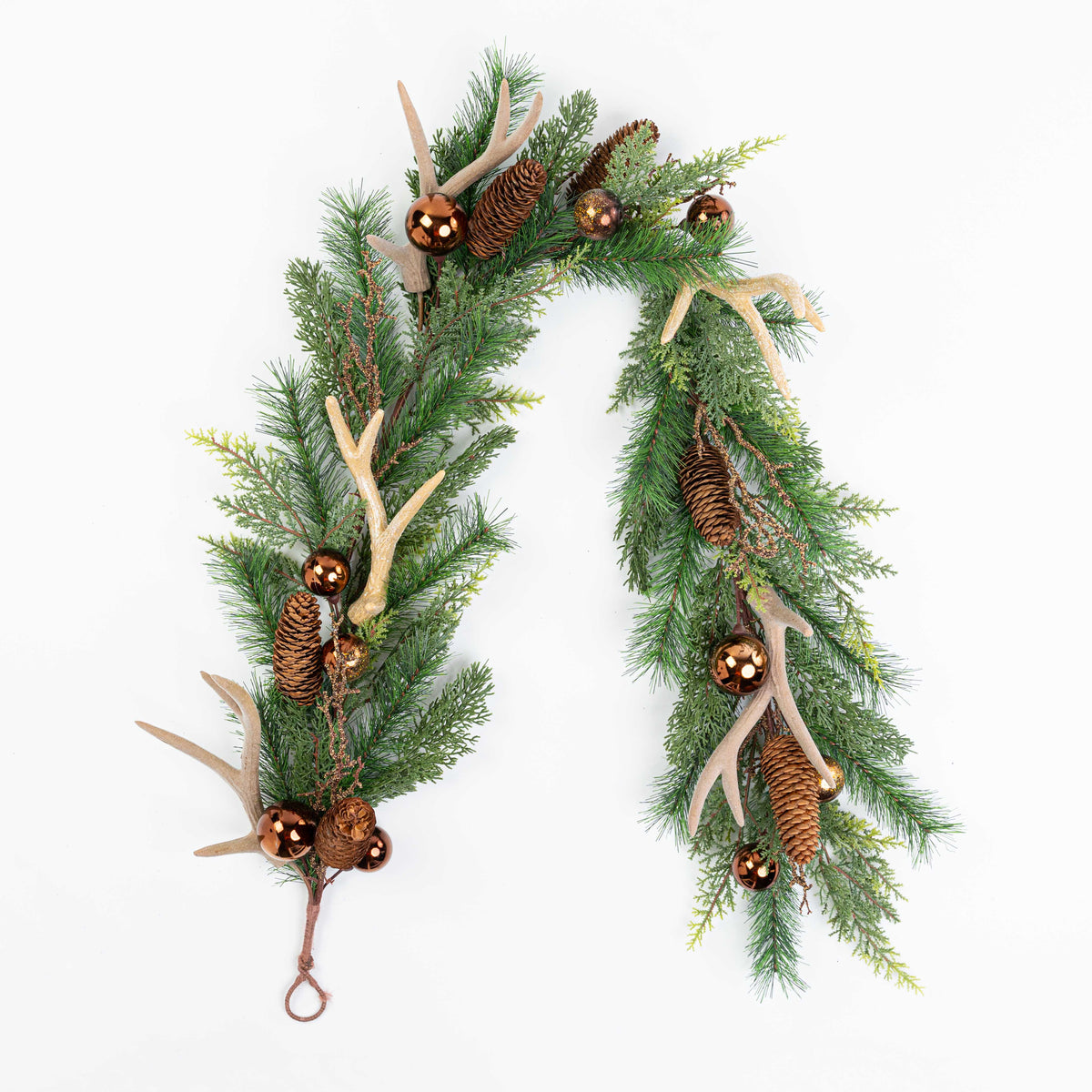 48" ANTLER CONE PINE GARLAND