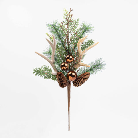 22" ANTLER CONE PINE SPRAY