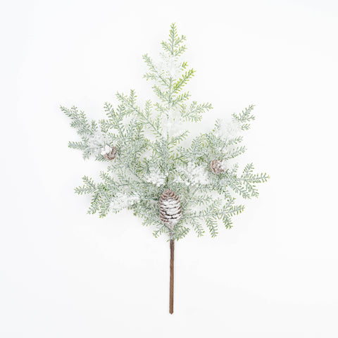 18" SNOW CEDAR PINECONE PICK