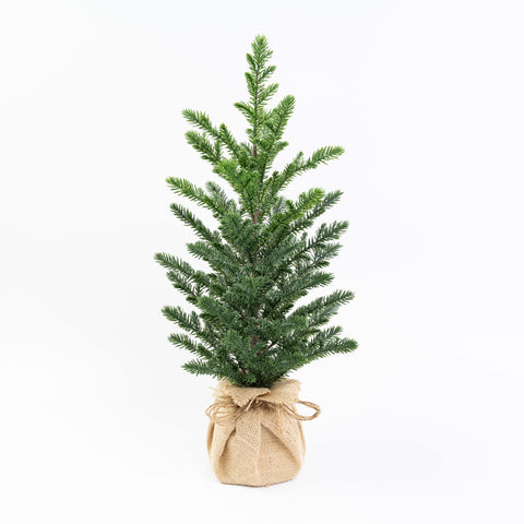 21" PINE TREE IN BURLAP BAG