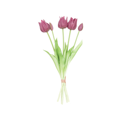 17.5" SOFT TOUCH TULIP BUNDLE X 5