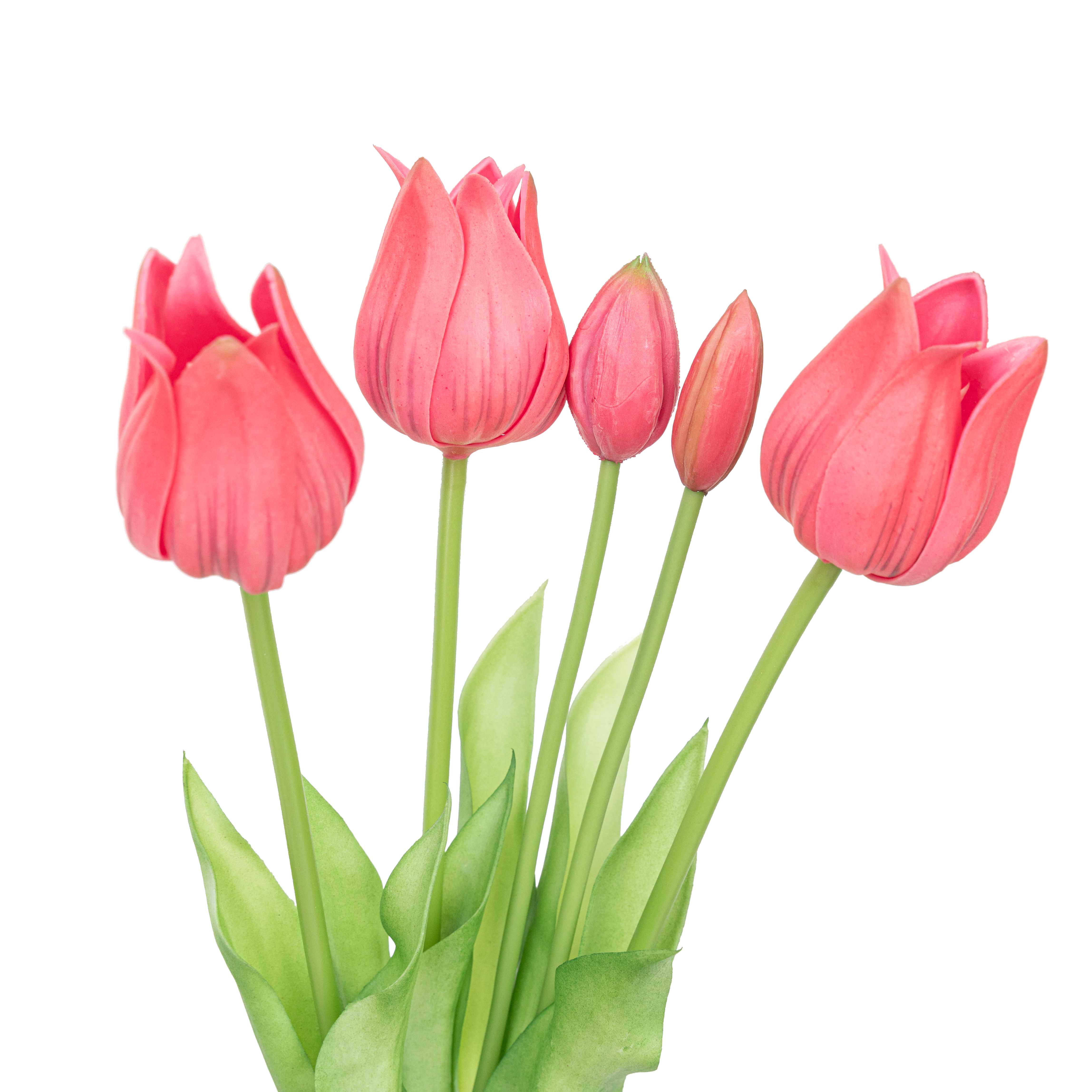 17.5" SOFT TOUCH TULIP BUNDLE X 5