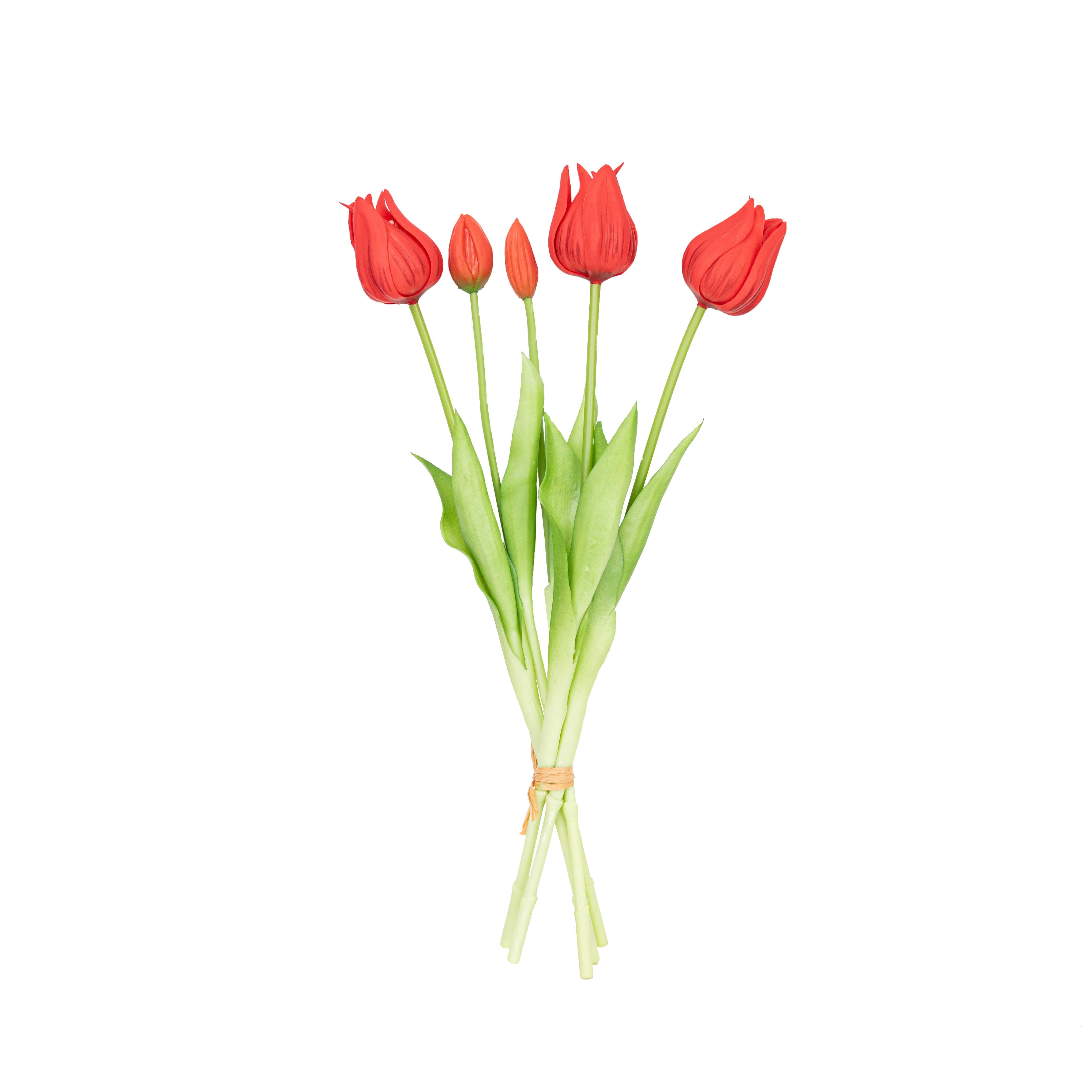 17.5" SOFT TOUCH TULIP BUNDLE X 5