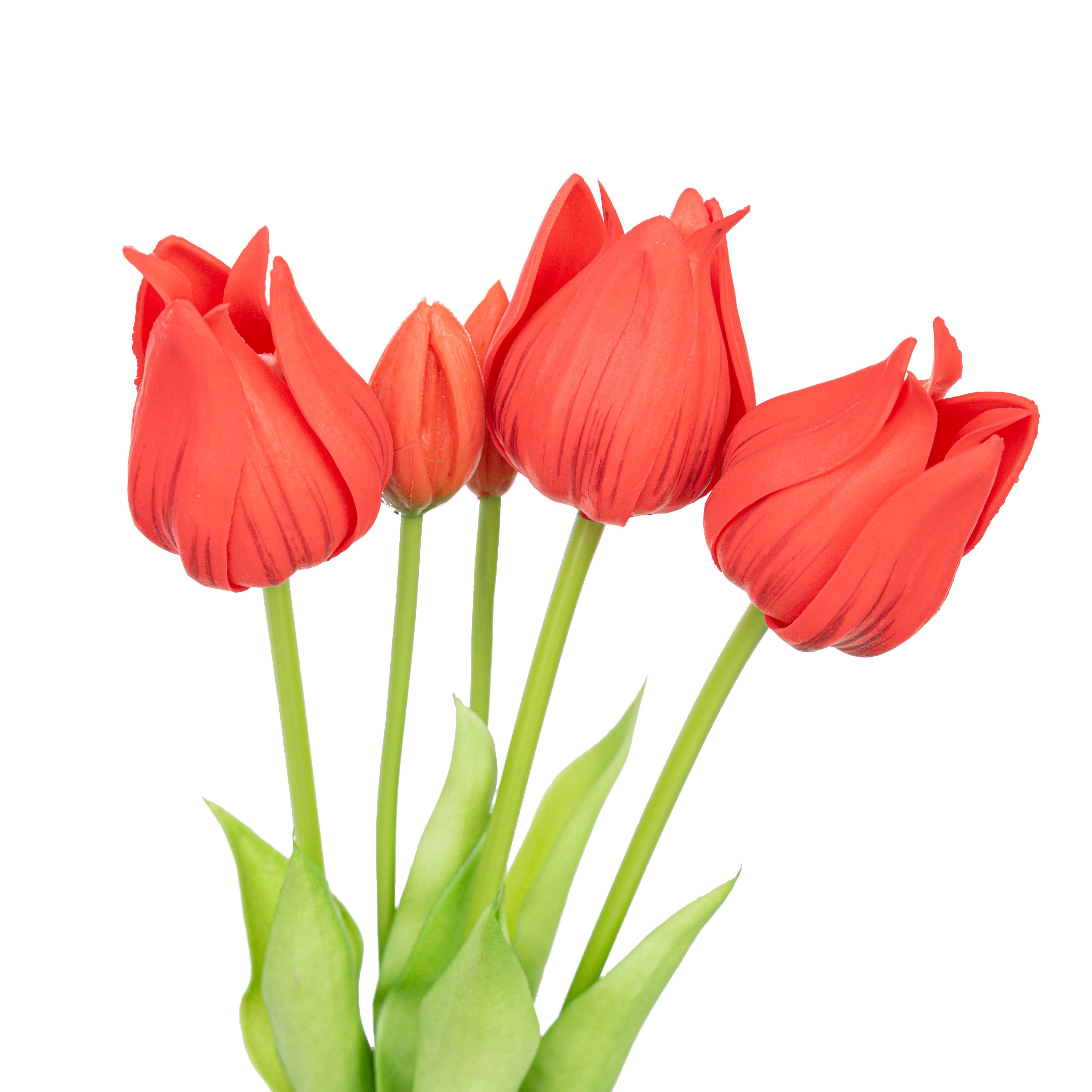 17.5" SOFT TOUCH TULIP BUNDLE X 5