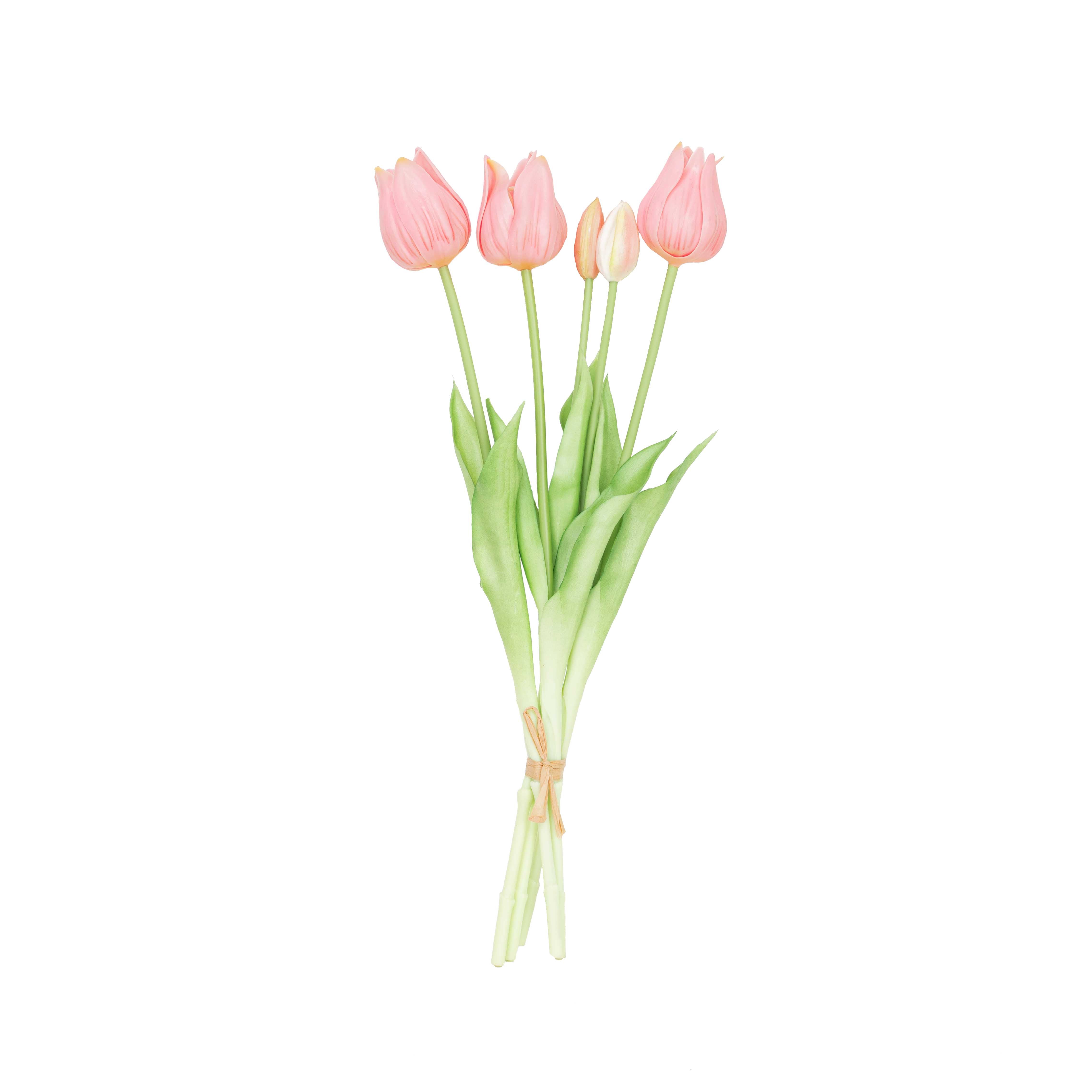 17.5" SOFT TOUCH TULIP BUNDLE X 5
