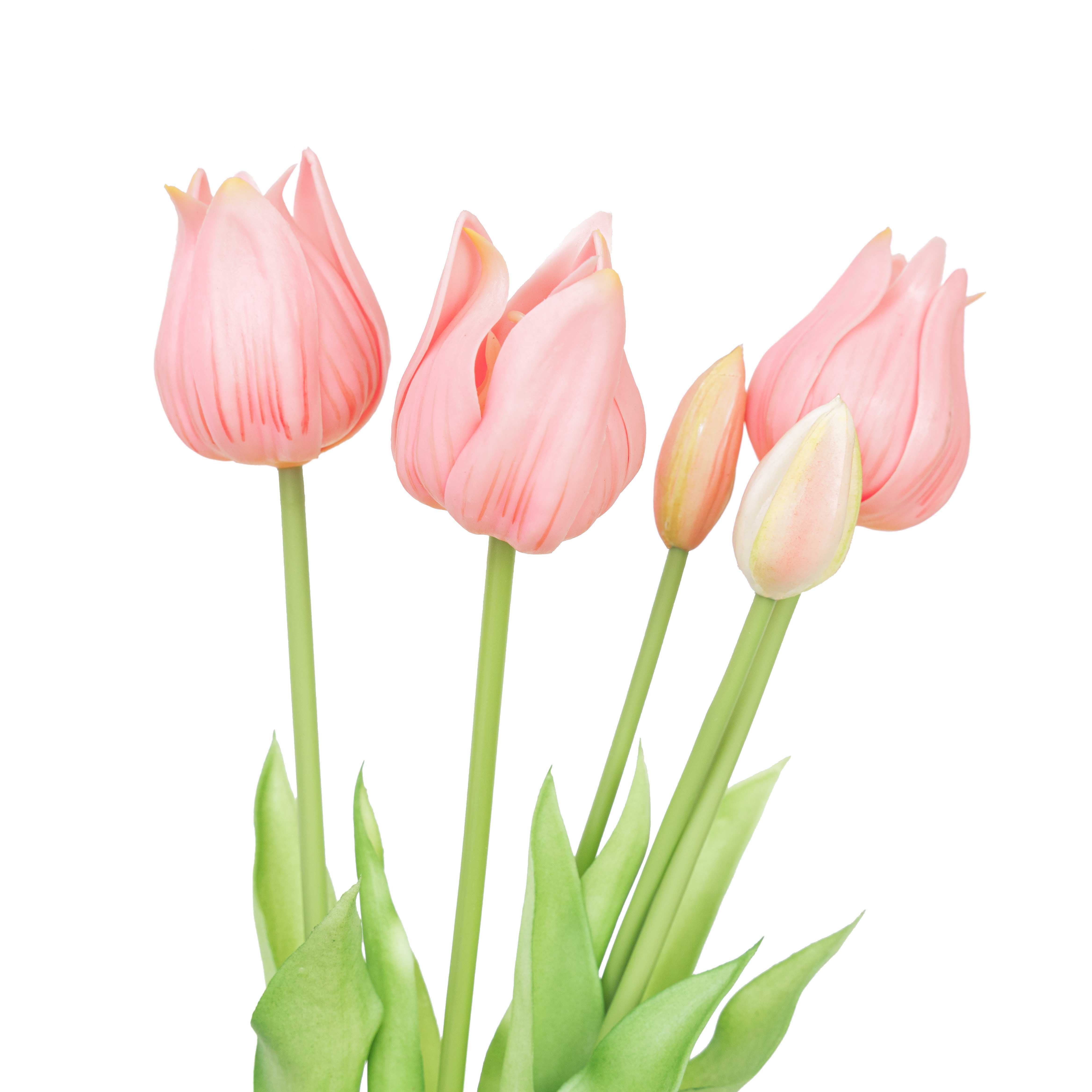 17.5" SOFT TOUCH TULIP BUNDLE X 5