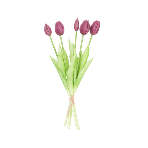 15.5" SOFT TOUCH  TULIP BUNDLE X 5