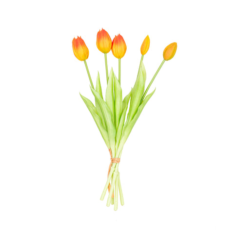 15.5" SOFT TOUCH  TULIP BUNDLE X 5