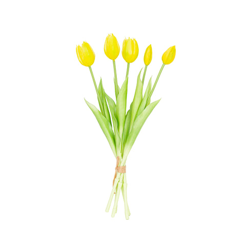 15.5" SOFT TOUCH  TULIP BUNDLE X 5