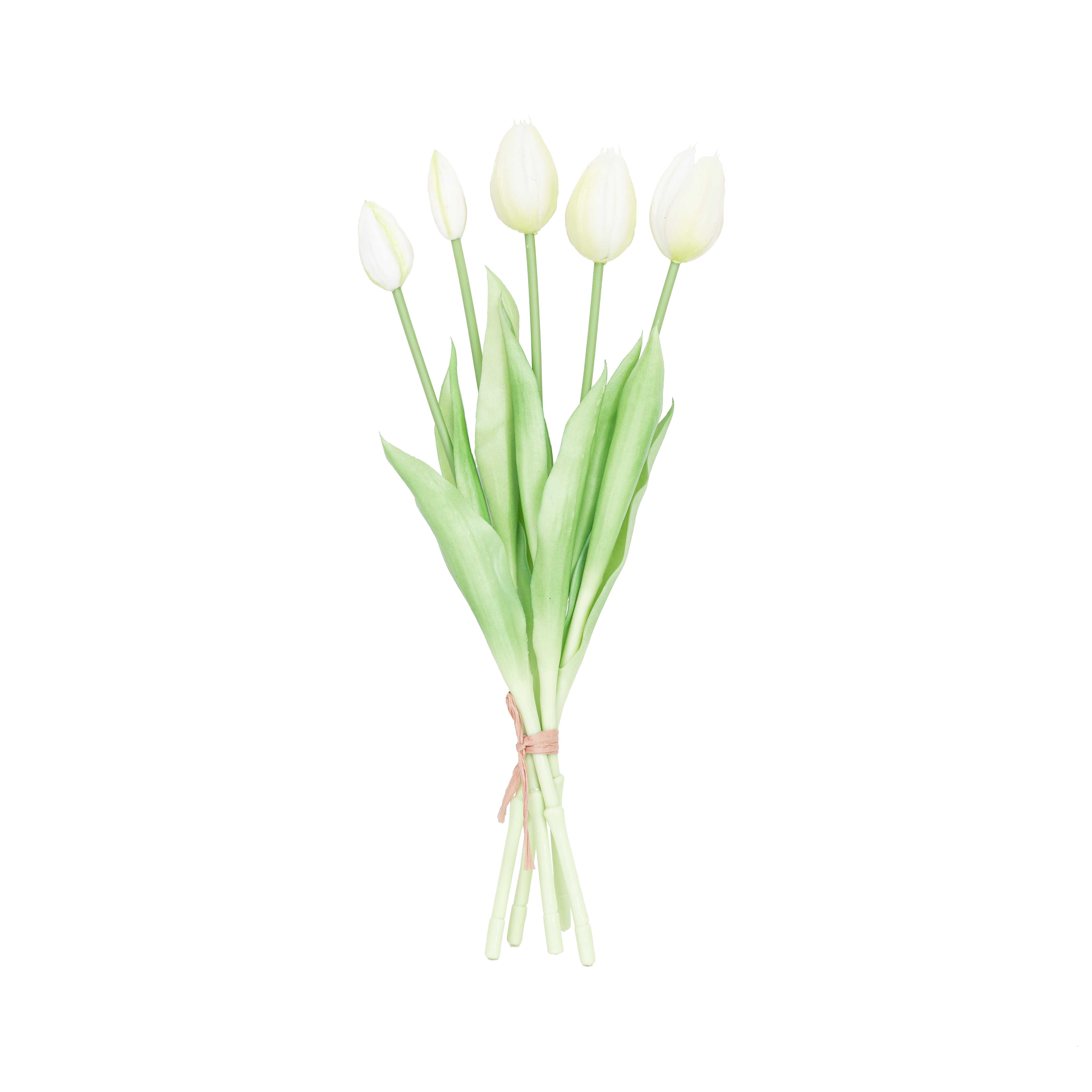15.5" SOFT TOUCH  TULIP BUNDLE X 5