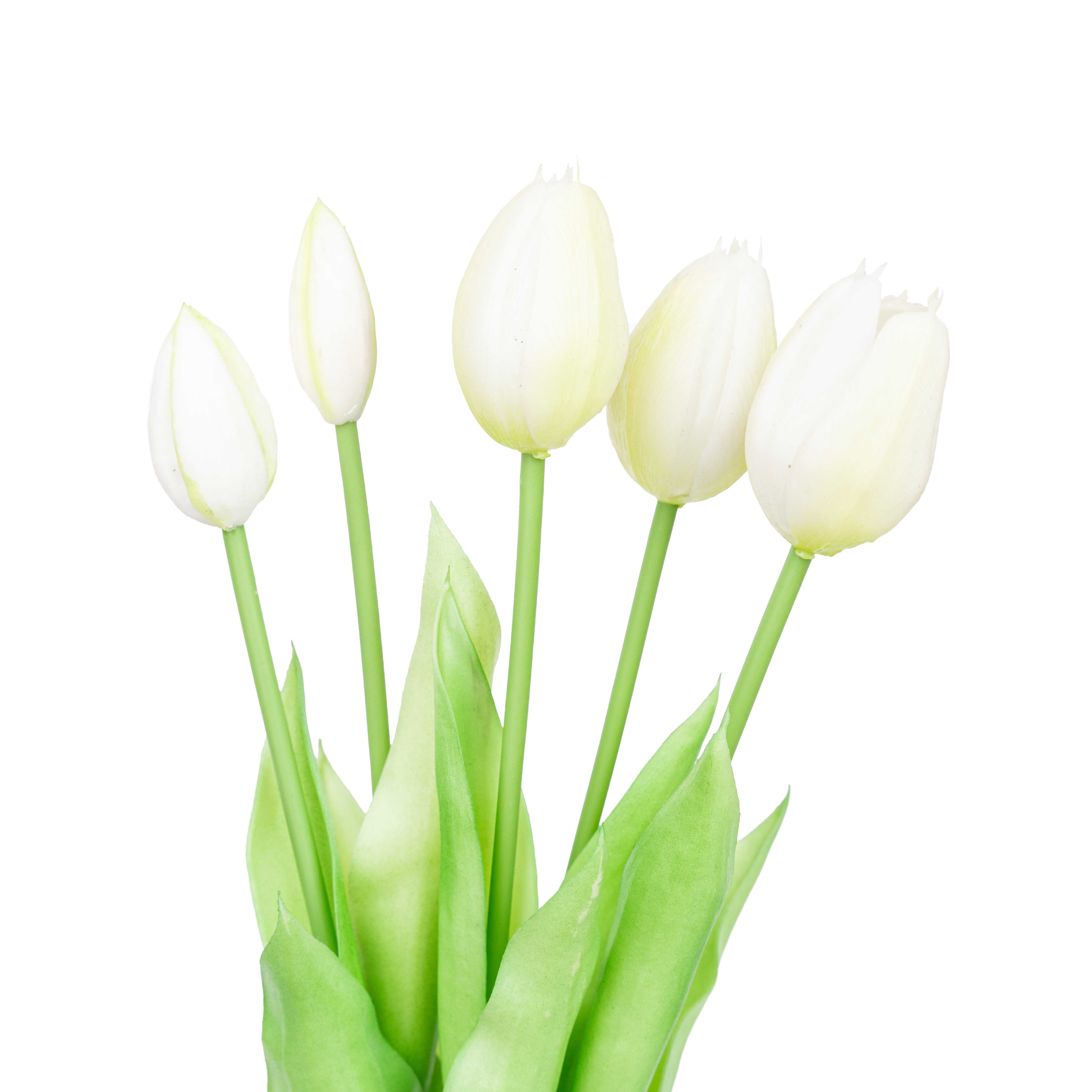 15.5" SOFT TOUCH  TULIP BUNDLE X 5