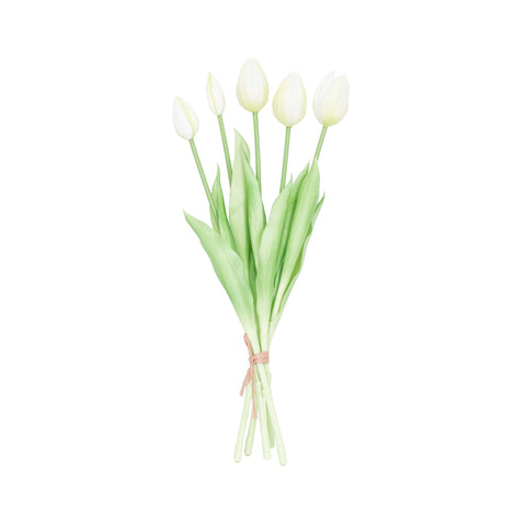 15.5" SOFT TOUCH  TULIP BUNDLE X 5