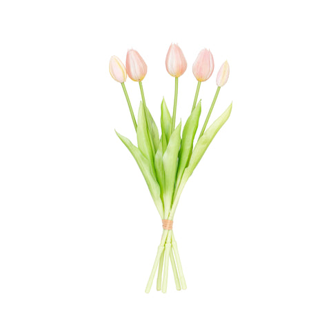 15.5" SOFT TOUCH  TULIP BUNDLE X 5