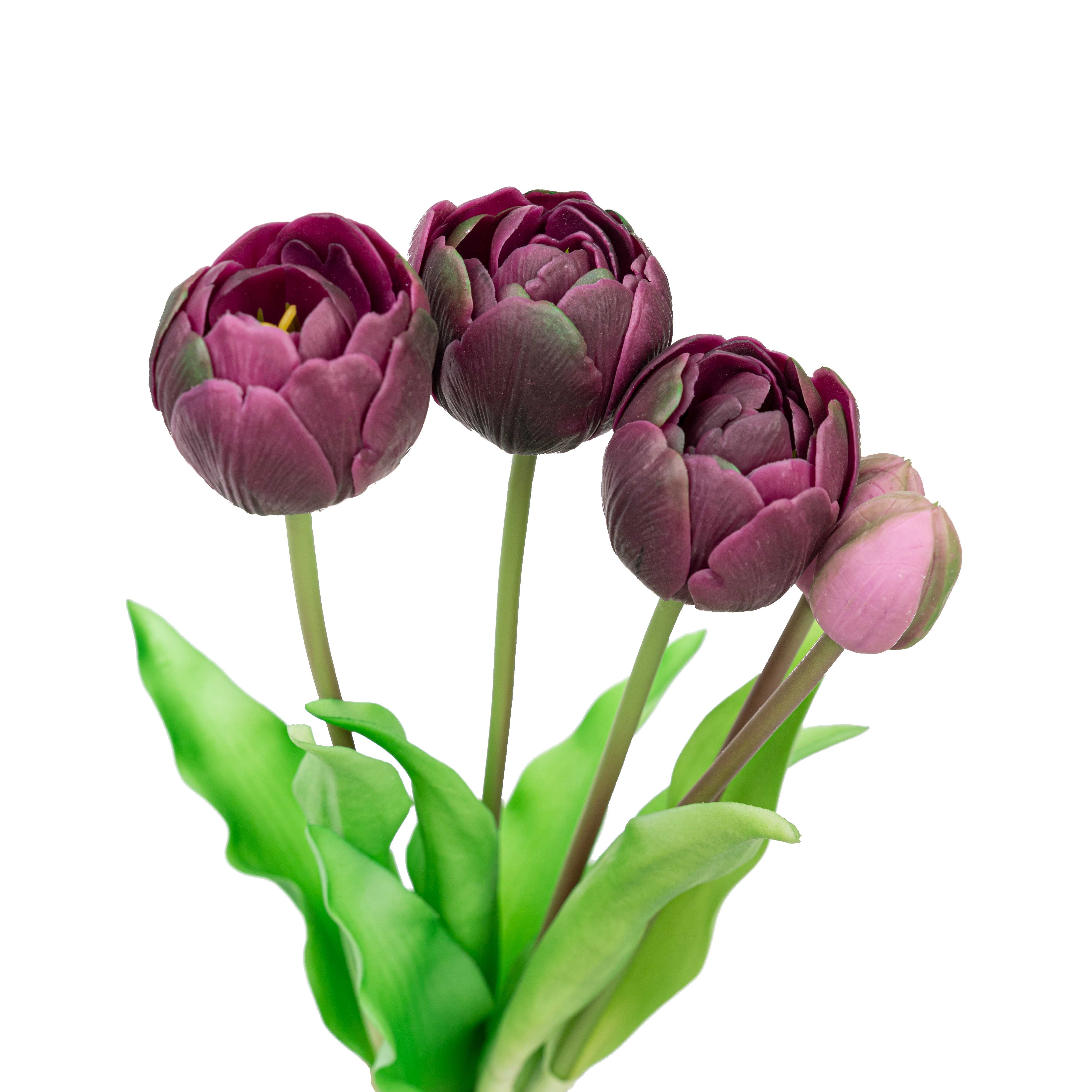 15" SOFT TOUCH DOUBLE LAYER TULIP BUNDLE X 5